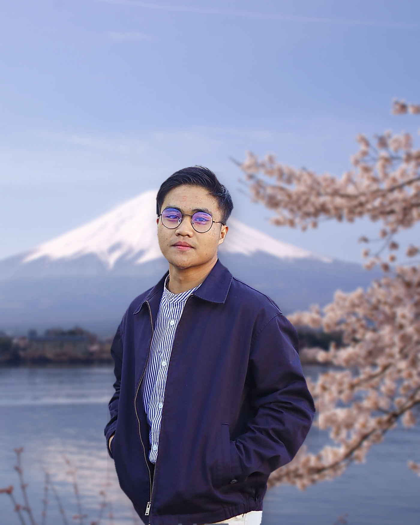 Wahyu Sensei di depan Gunung Fuji — pengajar Sakura Private Class